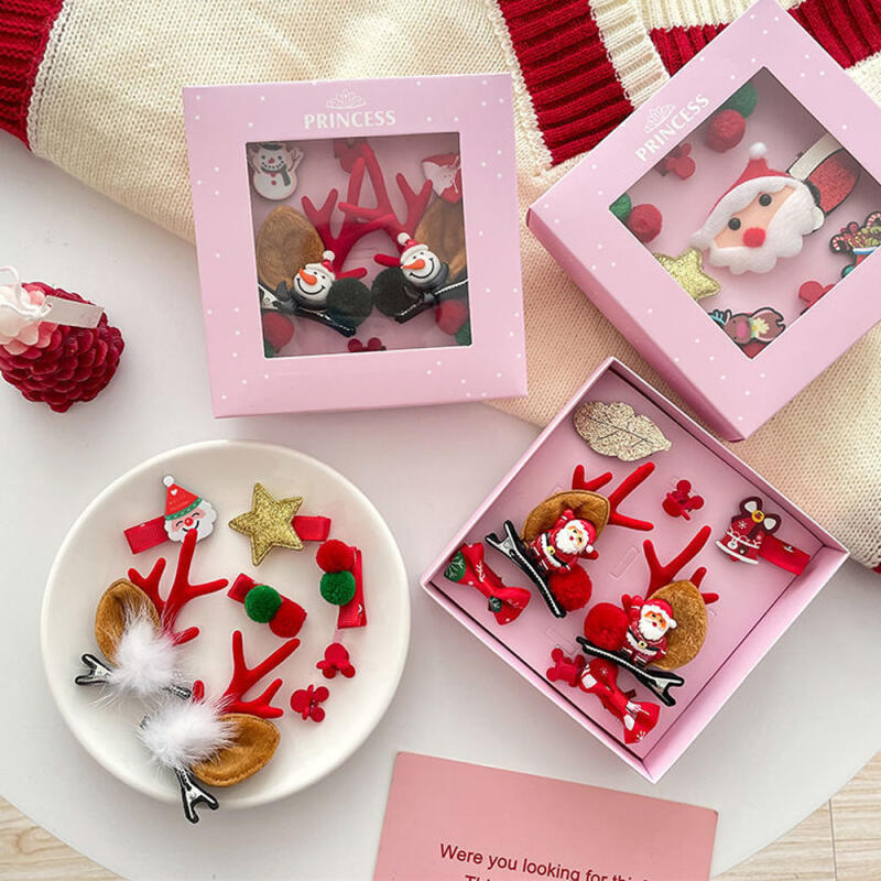 Рождественская заколка для волос Олень Рудольф Заколка для волос Санта-Клаус Option 1