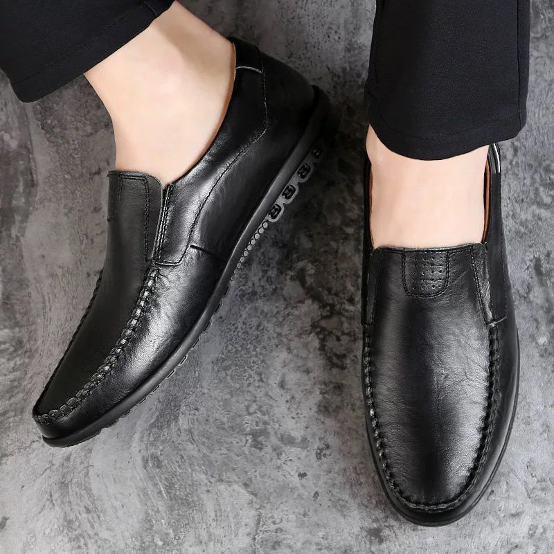 Männer Casual Schuhe Luxus Marke Sommer Echtem Leder Herren Loafer Mokassins Aushöhlen Atmungsaktive Slip On Driving Schuhe