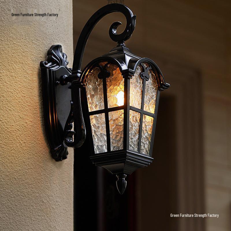 Solar European Antique Outdoor Wall Light for Balcony, Garden, Villa, Courtyard, and Corridor
