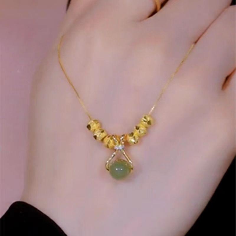 Minimalist Luxury Exquisite Lucky Money Bag Beads Pendant Necklace For Women Girls Glamour Elegant Necklace Jewelry Gifts