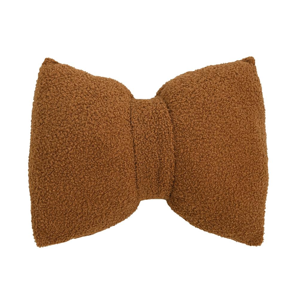 BUYNOW 1PC Solid ColorPlush Bow Pillow with Filling Minimalist Korean-style ins LivingRoom Sofa Cushion Cover Home Bedroom Decor