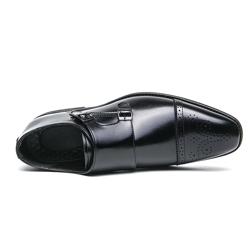 Men’s Monks Loafers Dress Leather Shoes Men Black Retro Formal Shoes Tuxedo Wedding Blazers Saddle Shoes Over Sized