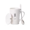 Yudefeng Ceramic Coffee Mug with Lid and Spoon