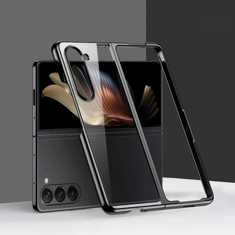 Transparent Plastic Folding Phone Case for Samsung Galaxy Z Fold7 Fold6 Fold5 Fold4 Fold3 Dustproof Shockproof Protection Cover