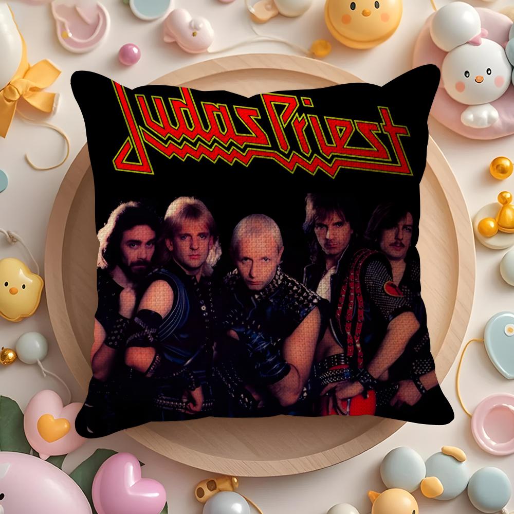 Cool JJudas Priest Band Pillow Case Pattern Printed Pillowcase for Living Room Sofa Cushion Cover Bedroom Decor