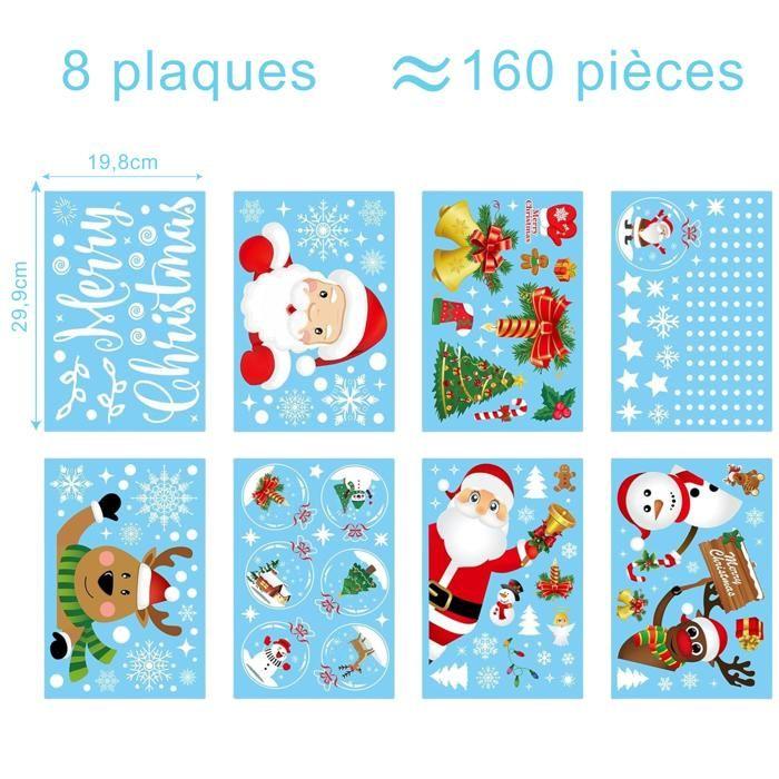 Christmas Sticker - 8 Decorative Plates for Window Glass Mirror Fridge Christmas Electrostatic Reusable Phonillico®