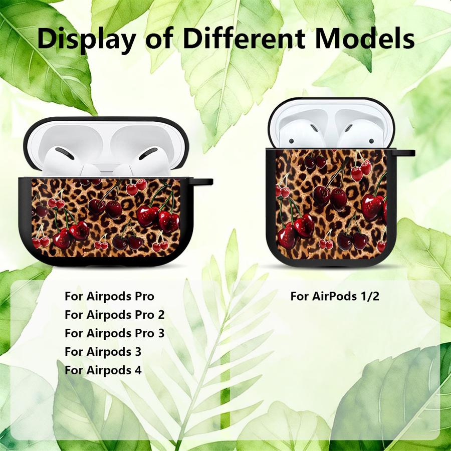 Leopard Cherry Earphone Cases Cover Case For Airpods 4 Pro3 Pro Pro2 1 2 3