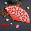 Archaic Folding Fan Chinese Style Han Costume Cheongsam Lace Dance Fan Portable Portable Tassel Folding Fan Summer Female