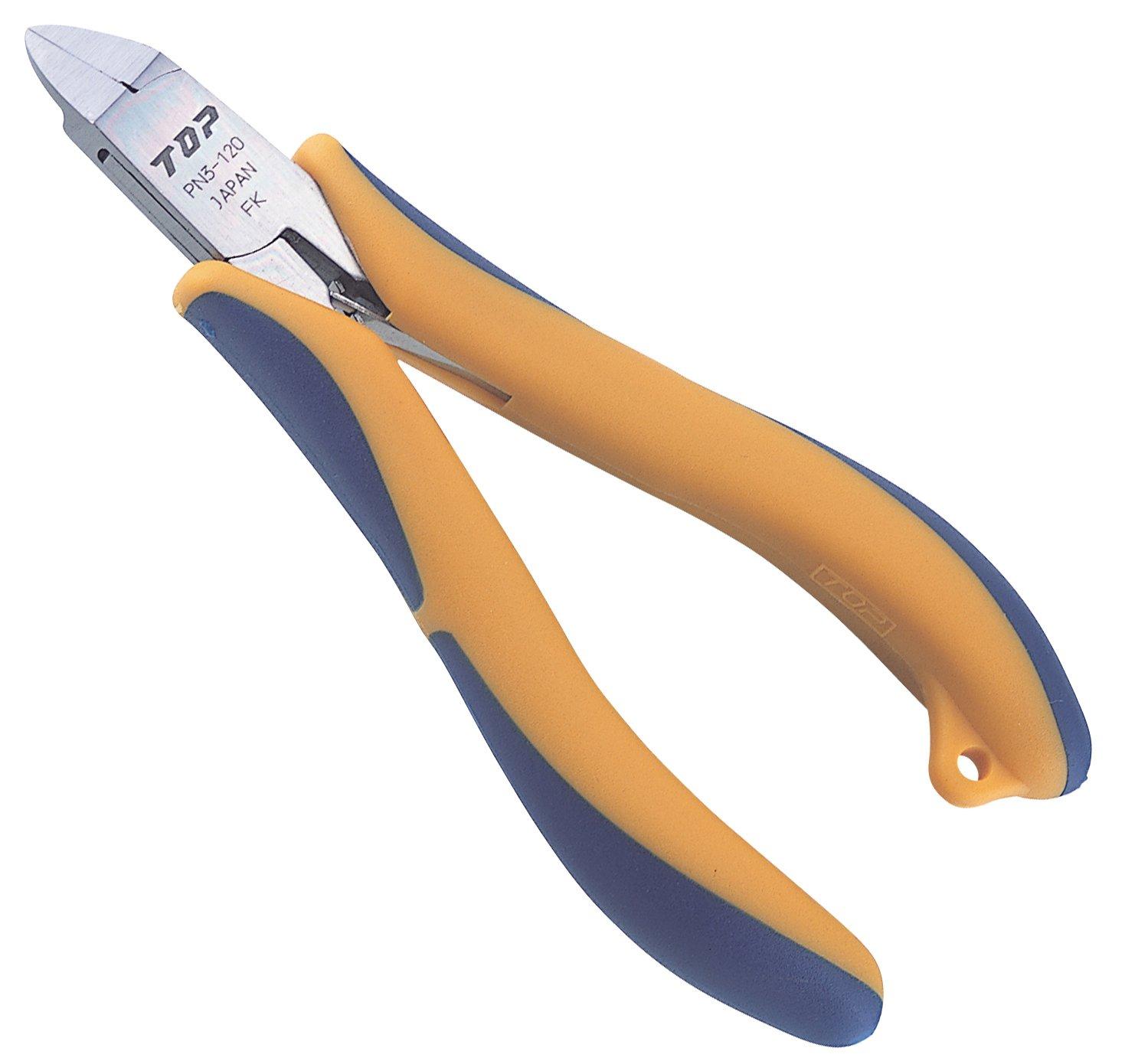 

TOP Industrial Plastic Cuts 3mm Diameter Adjustable Precision Work and Made in (TOP) Three-Ply Nippers, Plastic, Spring, Repair, Japan, PN3-120