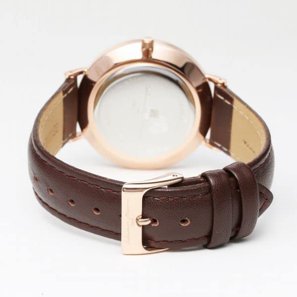 Authentic Salvatore Marra Wristwatch, SM22102-PGWH, Water Resistant, Date/Day Display, Leather Strap, PGWH [Parallel Import]