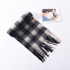 Korean atmosphere scarf warm fashion versatile white student cycling windproof ear protection extended plaid scarf