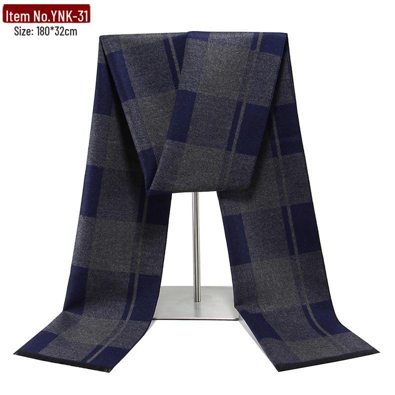 Sciarpa scozzese calda invernale da uomo 2025 - Stile europeo e americano, imitazione cashmere, motivo jacquard
