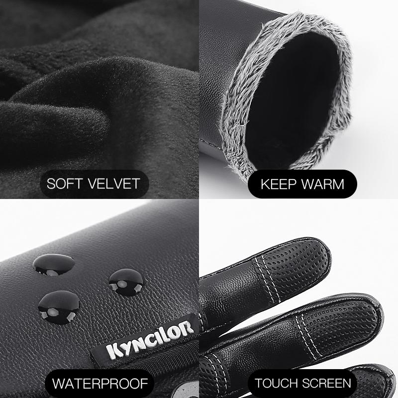 Autumn and Winter Cycling Gloves Warm Windproof Touch Screen Sports Ski Snowmobile Gloves Men's Black