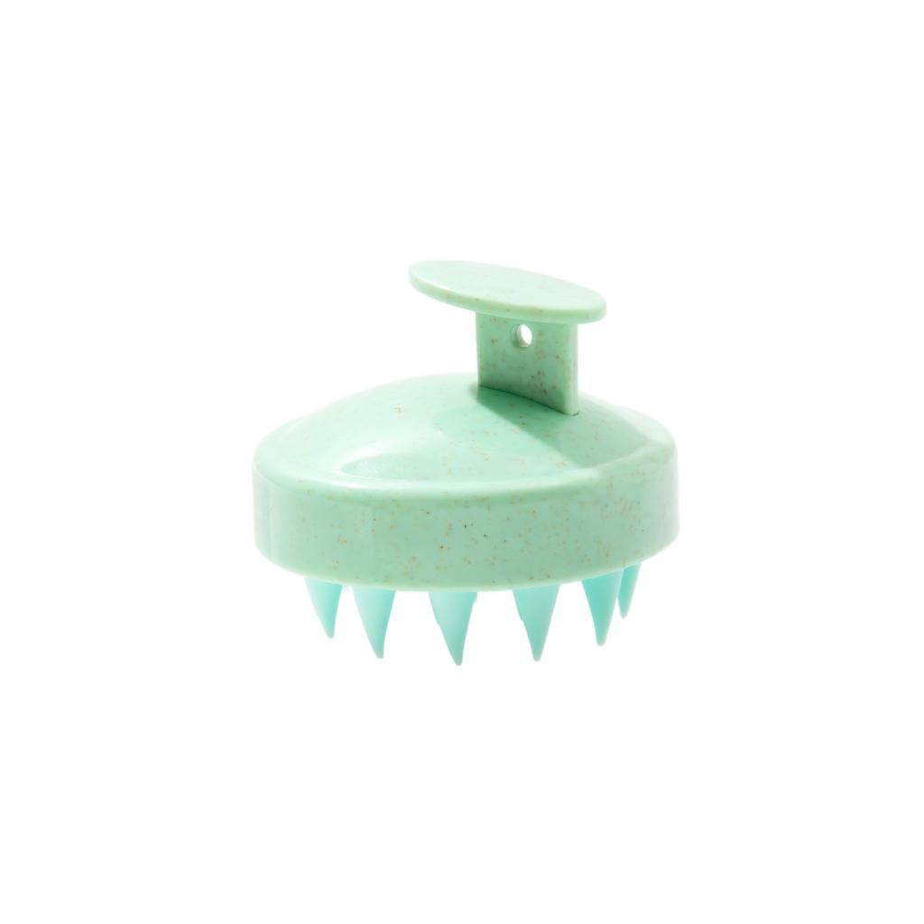 Silicone Scalp Massage Shampoo Brush with Biodegradable Wheat Straw Handle for Deep Hair Cleaning and Scalp Stimulation Suitable for Wet and Dry Hair