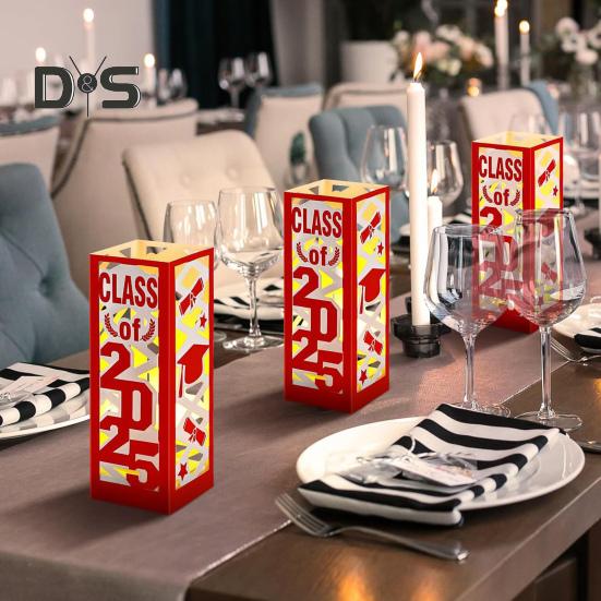 6 ks osvětlených maturitních dekorací, lucerny pro ročník 2025, maturitní dekorace s LED světlem pro maturitní večírek na vysoké škole a střední škole