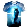 Maglietta Bambini Ragazzi Stampa 3D Animale Lupo Manica Corta Top Estivi Casual dai 2 agli 8 Anni Vestiti per Bambini T-Shirt Bambina