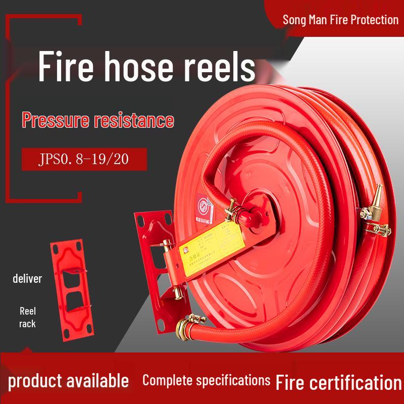 Lightweight Fire Hose Reel - 20/25/30 Meters, 0.8/1.6 Mpa Self-Rescue Fire Hydrant Box 20m light soft tube