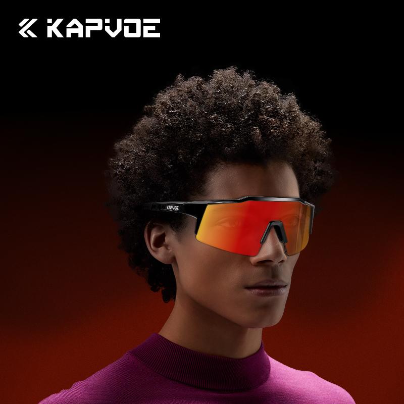 Kapvoe Photocromic Cycling Sunglasses UV400 Cycling Glasses Polarized Myopia Frame Man Bicycle Eyewear Outdoor MTB Bike Goggles