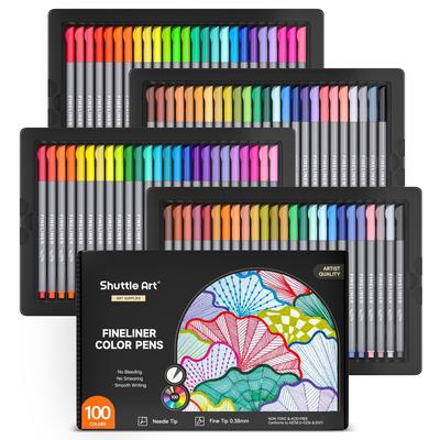 Shuttle Art 100 Color Ultra Fine Line Color Pen Coloring Fine Writing Millimeter Manga For Kids Water-based Pens, Set, Pen, 0.4mm, Set, Book,