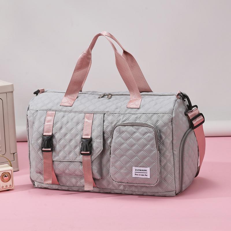 Large Capacity Argyle Travel Duffle Bag, Sports Gym Bag - Spacious & Highly Portable with Shoe Compartment for Overnight Trips