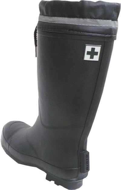 Rikioh Safety Shoes, Alkali-Resistant Rubber Boots, S235, Men's, Black, LL