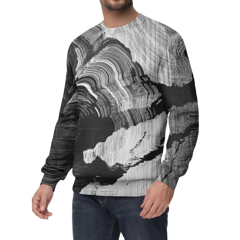 Men's Casual Fashion Printed Round Neck Pullover Sweatshirt