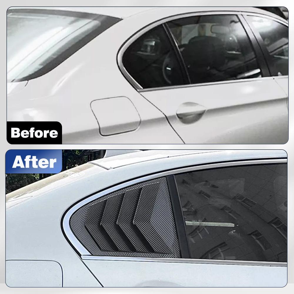 For BMW 5 Series F10 525i 530i 2011-2017 2Pcs Car Rear Window Side Louver Shutter Cover Vent Scoop Blinds Trim Spoiler