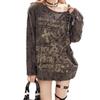 Wasteland Off-Shoulder Ripped Long Sleeve Cover-Up Top for Women