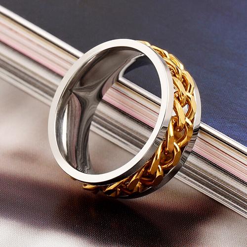 Smart Punk Chain Style Stainless Steel Band Ring Jewelry Couple Gift