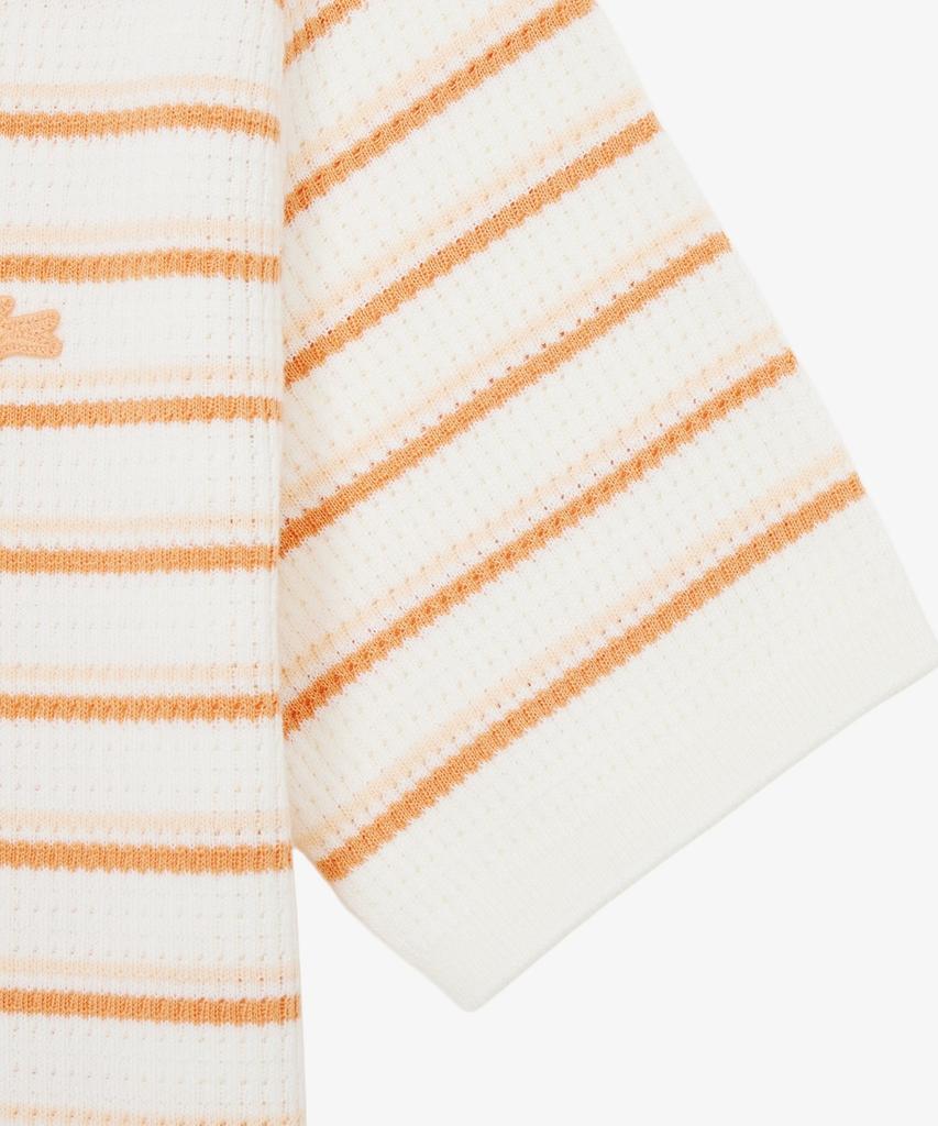 LACOSTE Women'S Striped Sweater Polo Shirt Pf710E-56G Iy0