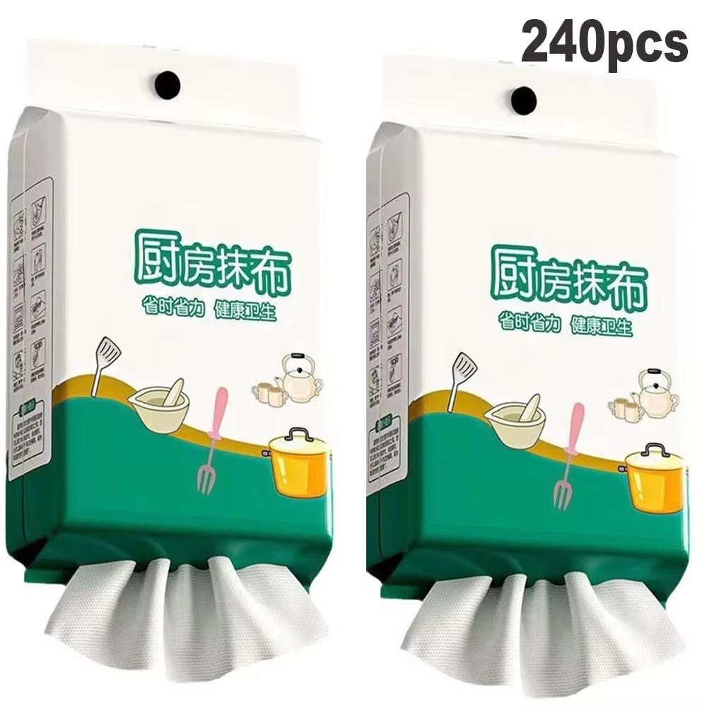 120~360pcs Kitchen Disposable Rags wall Hanging Thicken Non-Woven Cleaning Cloths Washing Dishcloths Paper Towels Scouring Pads