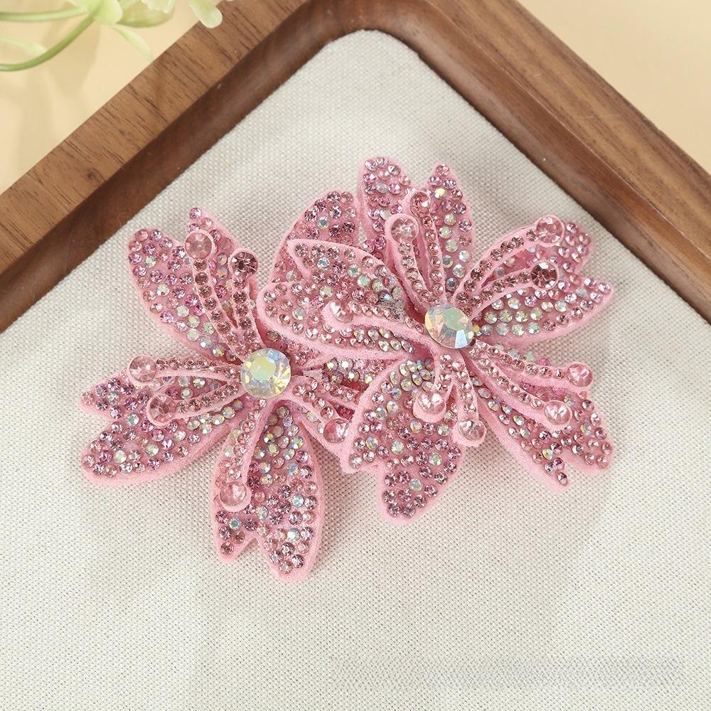 1Pairs Sparkling Flower Brooch Fabrics DIY Craft Rose Brooch Fabrics  Headband Accessories Fabrics
