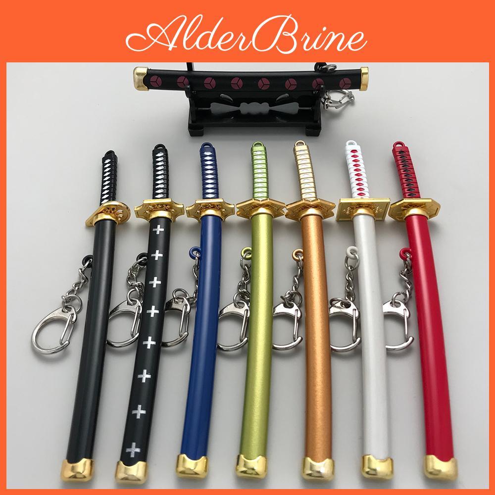 Zoro Roronoa Styles Samurai 8 Sword Keychain For Women Men Scabbard Katana Sabre Buckle Keyrings Cosplay Toy Jewelry Gift N842