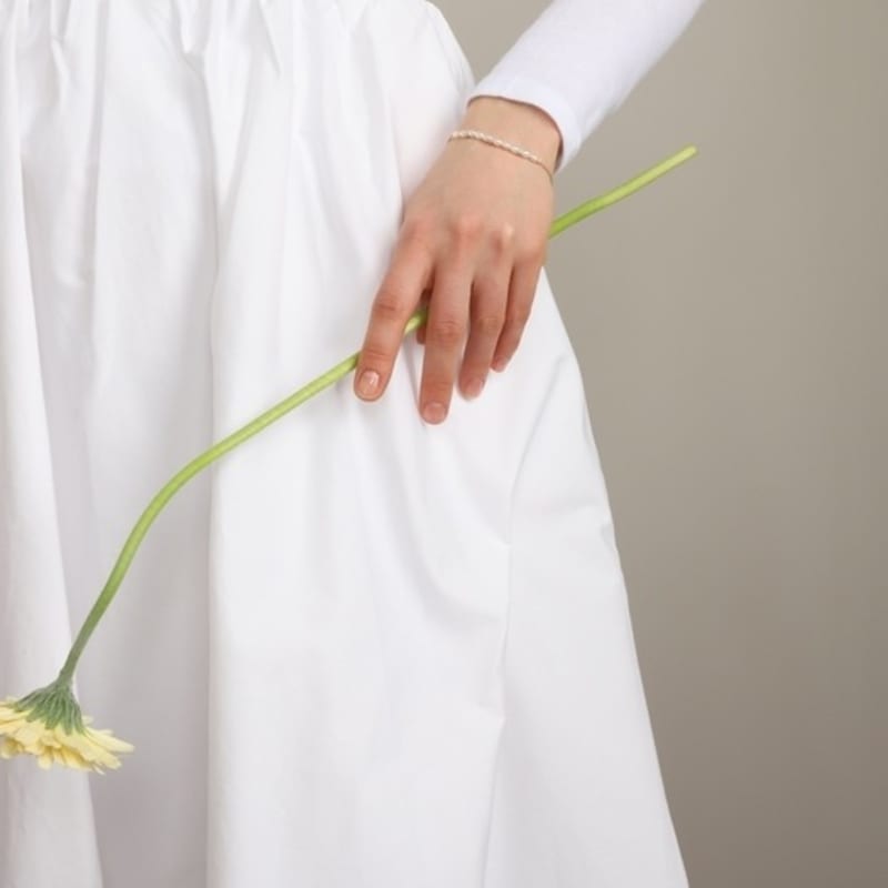 ozel Silver925 CZ rings with Natural Water Pearl Line Bracelet PS157B