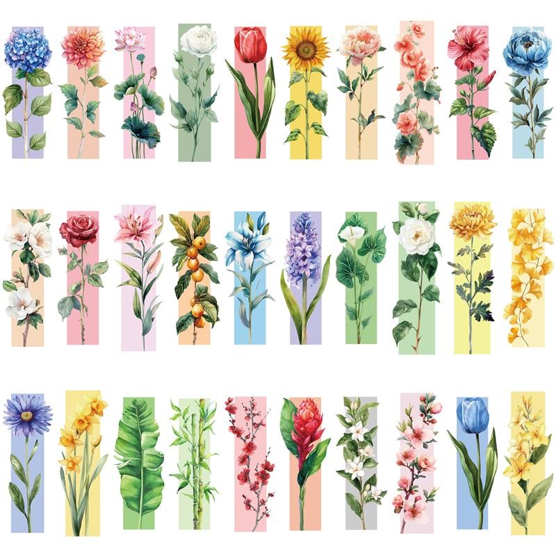 5/30PCS Fresh Spring Flower Bookmark for Pages Books Readers Handheld Creative Materials Stationery Supplies