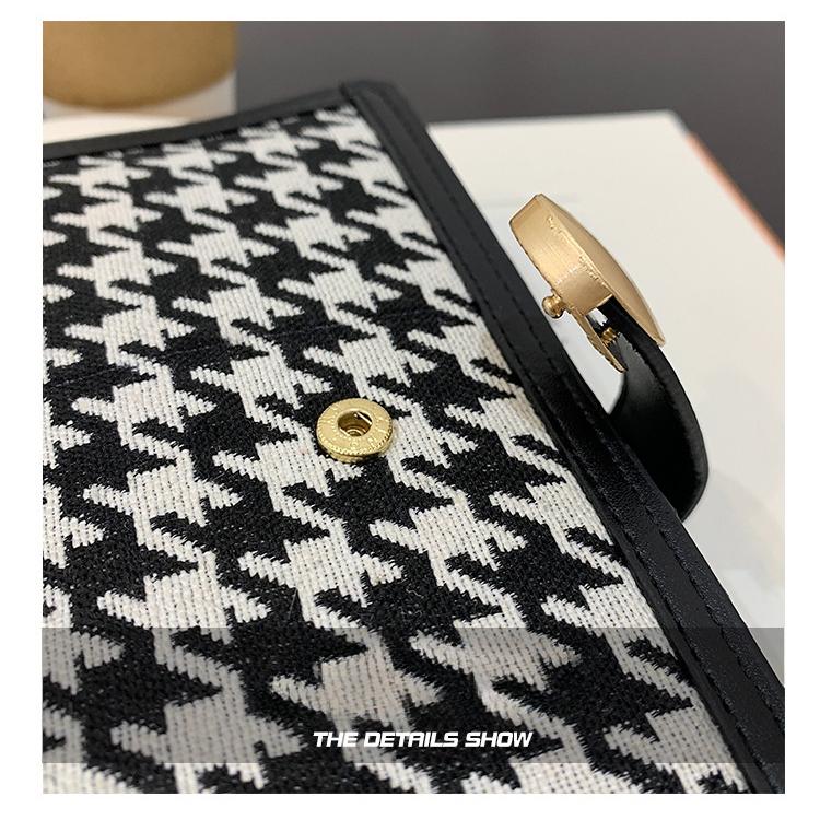 Portfele damskie Krótki portfel w pepitkę - Kopertówka, Portmonetka na monety i Etui na karty