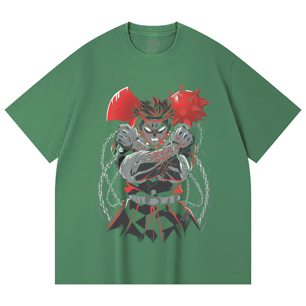 230 Gsm 100% Cotton Demon Slayer V24 Gyomei Print Unisex Heavy Cotton T Shirt