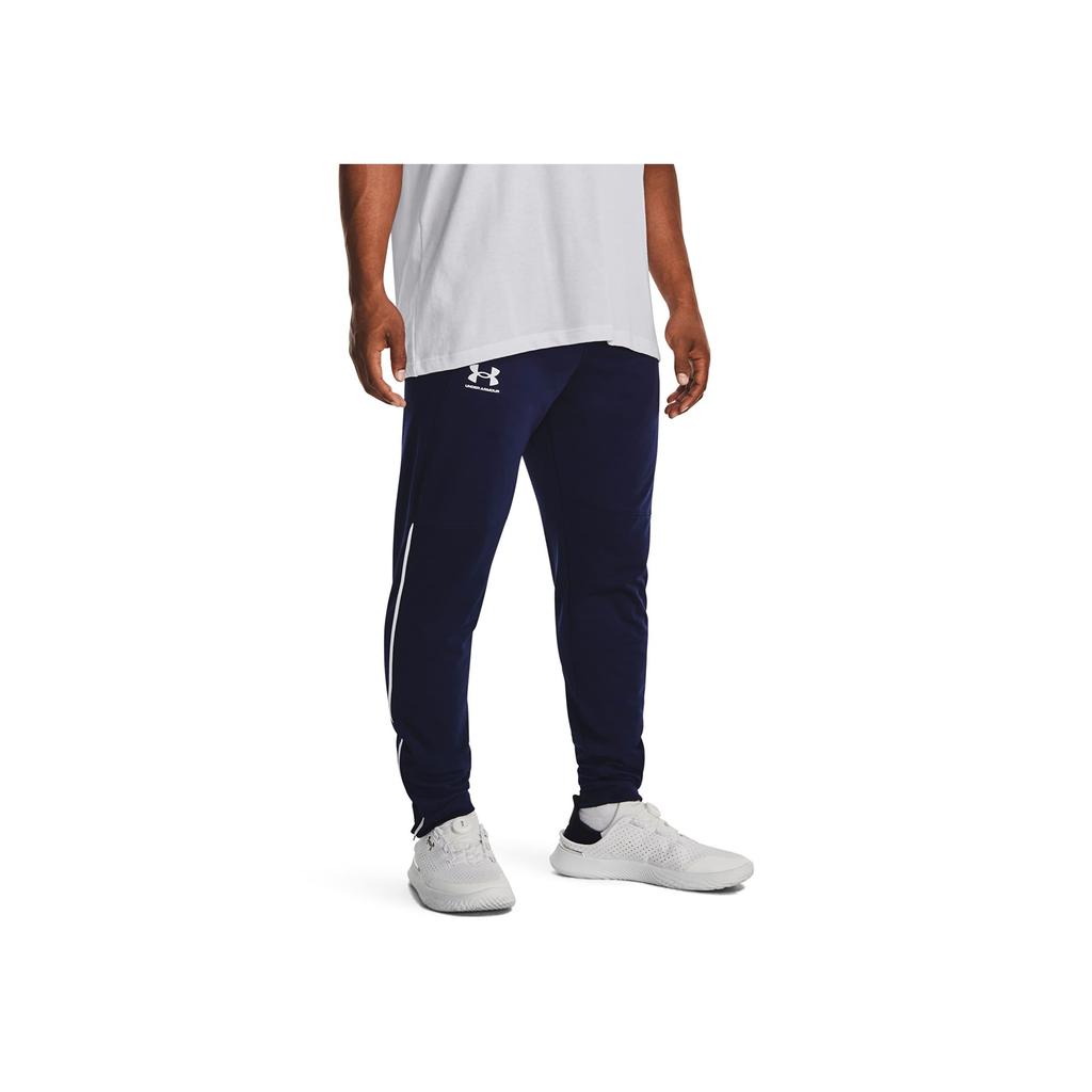 Under Armour Mid Rise Fitted Knit Sports Pants Men bottoms Navy-Blue 1366203-410