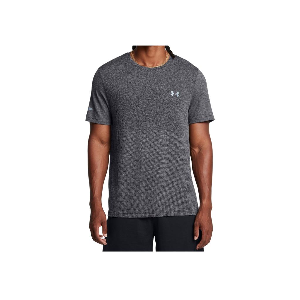 Under Armour Seamless Solid Color Breathable Fitness Short Sleeve T-Shirt Men Tops Fatigue-Gray 1375692-015