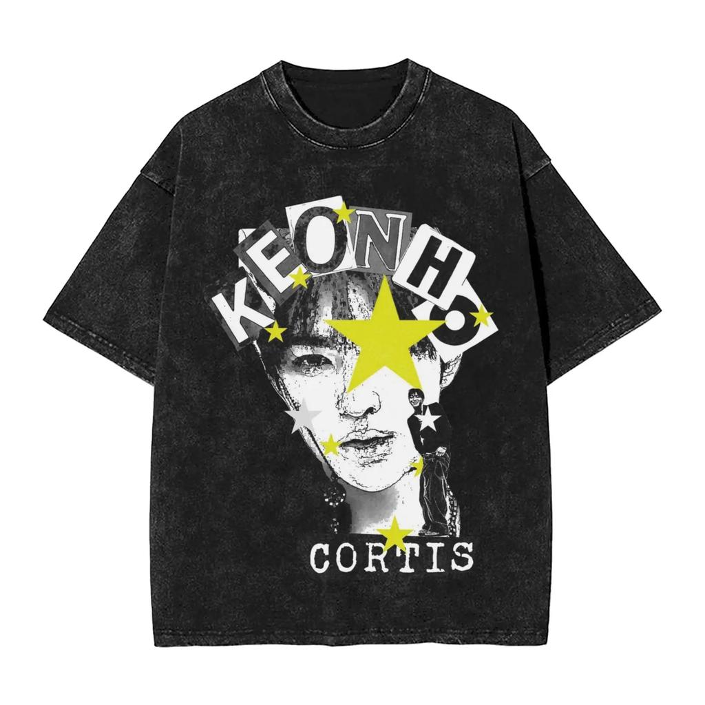 2026 Kpop Boy Group Cortis James Washed T Shirts Streetwear Vintage T-Shirts Tee Shirt Men Women Cotton Harajuku Graphic Printed