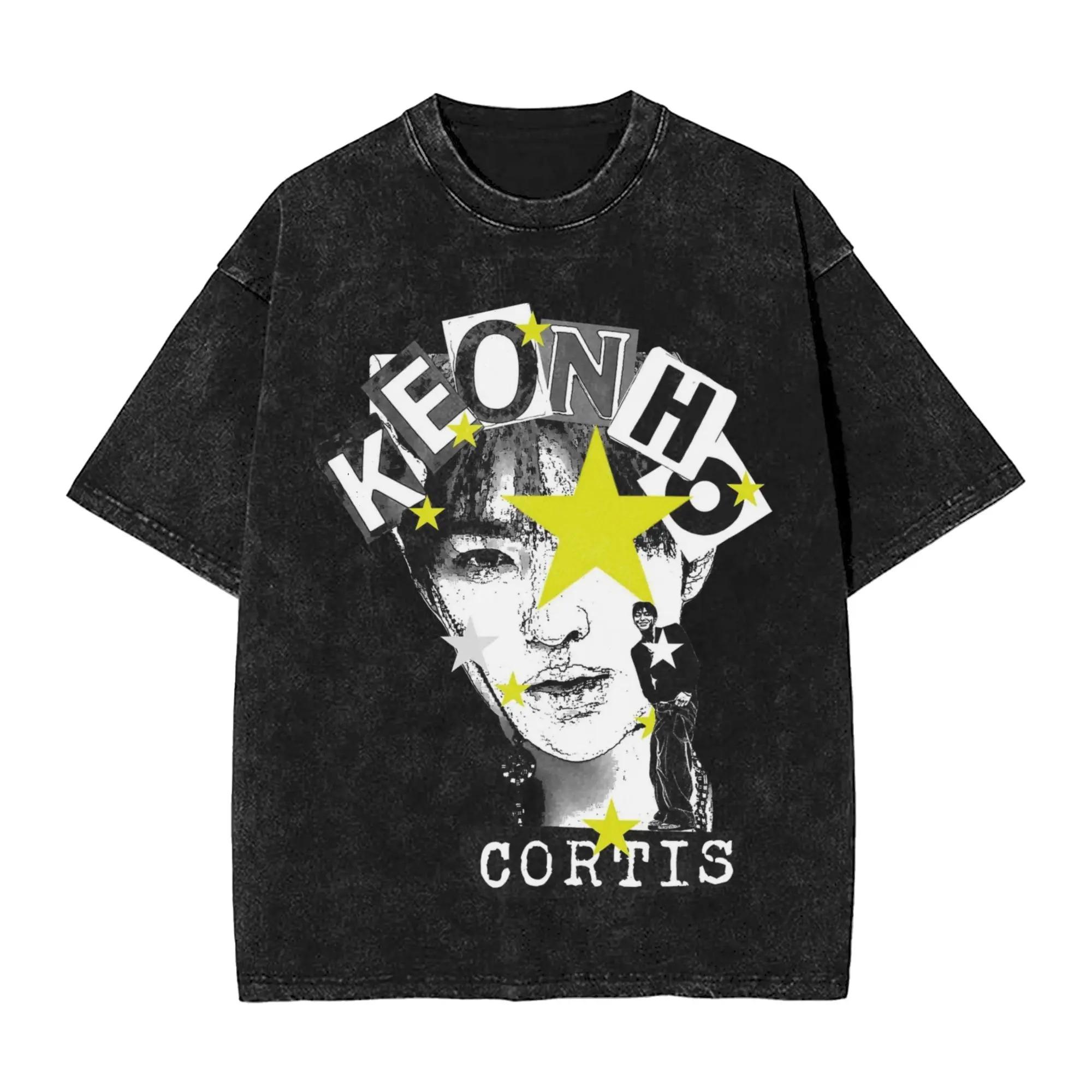 Simple Chic Street Clothing 2026 Kpop Jongensgroep Cortis James Gewassen T-shirts Streetwear Vintage T-shirts T-shirt Mannen Vrouwen Katoen Harajuku Grafisch Bedrukt M blauw