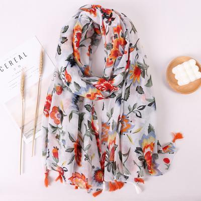 Marke Designer Frauen Schal Warme Printnd Strand Sarong Schals Luxus Baumwolle Leinen Bandana Moslemisches Hijab Weibliche Quaste Schals Pareo