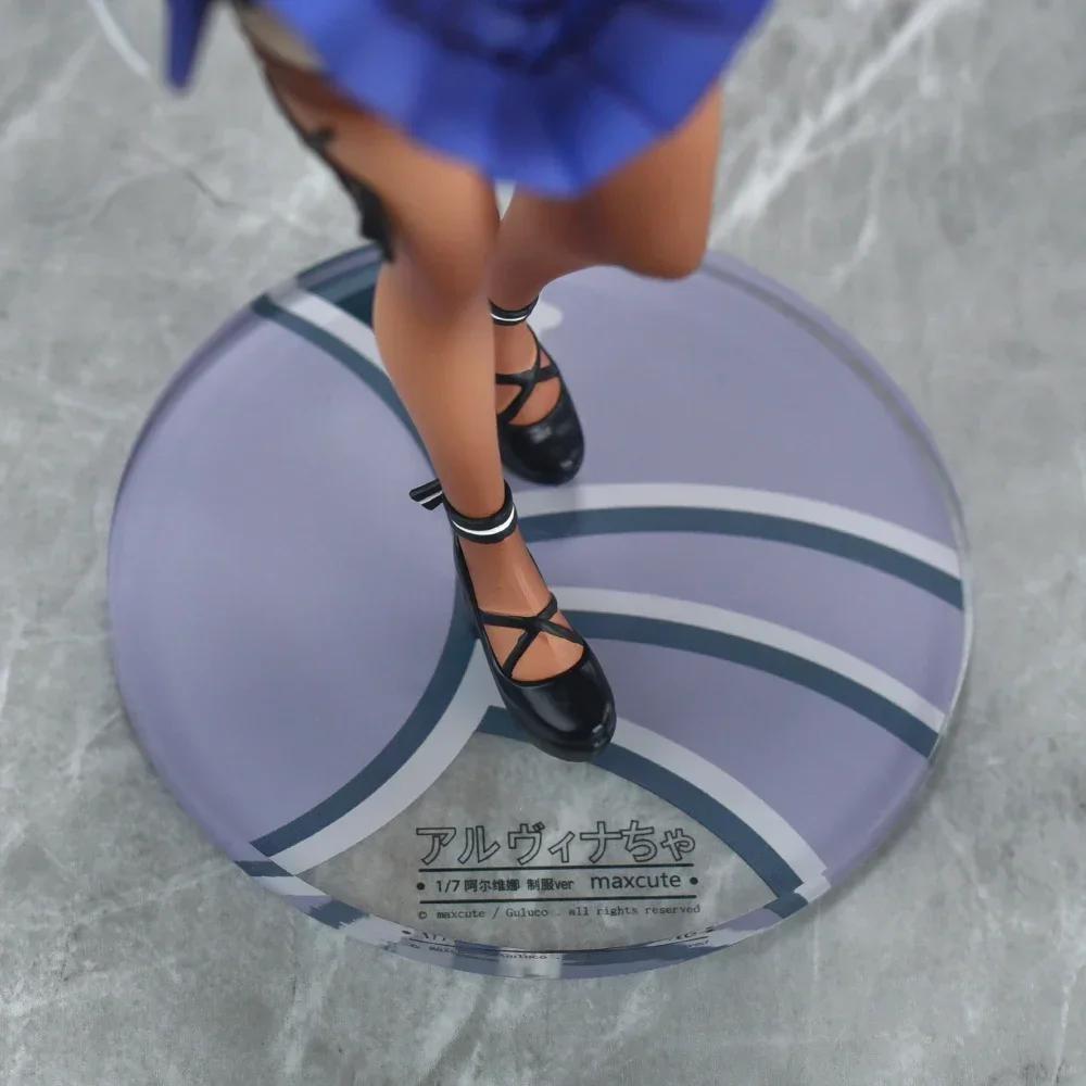 Aixlan Original 26cm Figur Alvina Sexy Doppelzöpfe Mädchen PVC Actionfigur Anime Weihnachtsgeschenk Sammlerfigur