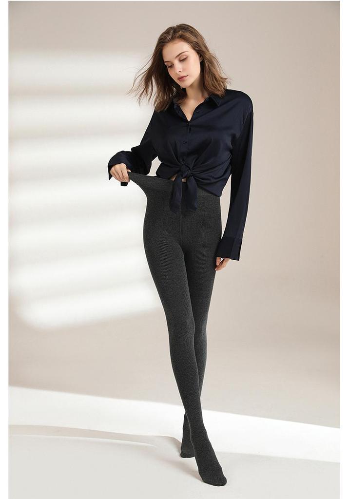 Clearance Velvet Thickened Cotton Tights - Women's Striped Slimming Shaping Warm Pantyhose Stockings