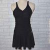 Women's One Piece Swimsuit Floral Print Tankini Dress Skirted Swimwear Adjustable Straps V Neckline