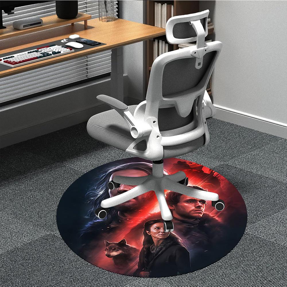

1PC Game of Warriors Office Round Rug, Non-slip, Soft and Durable Office Rug for Interior Decoration, Perfect for Office yy250915070 80cm by 80cm