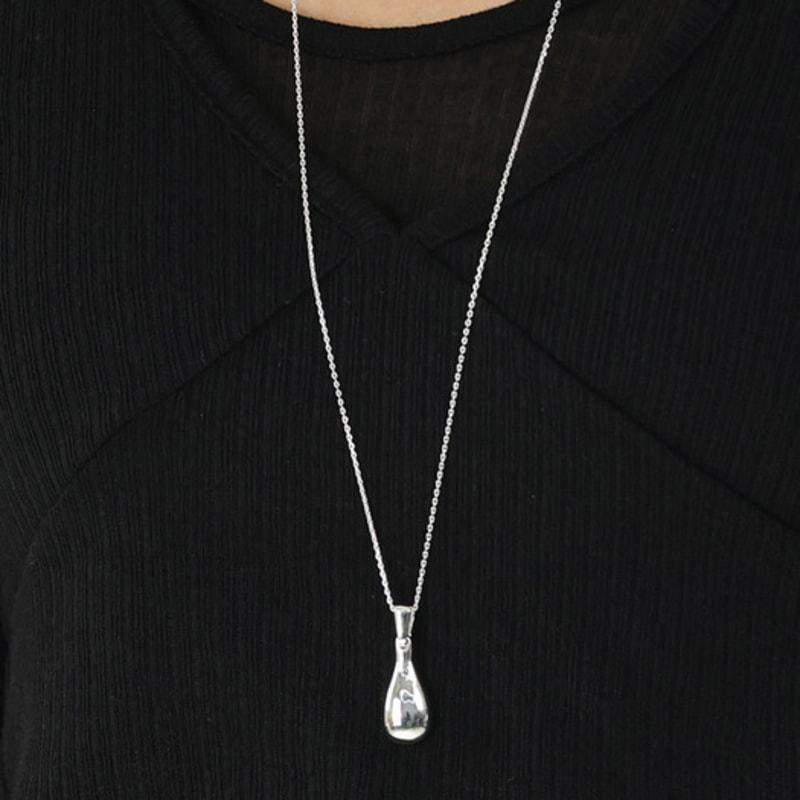 URBANIA Silver Bold Droplet Long Necklace DDA0045