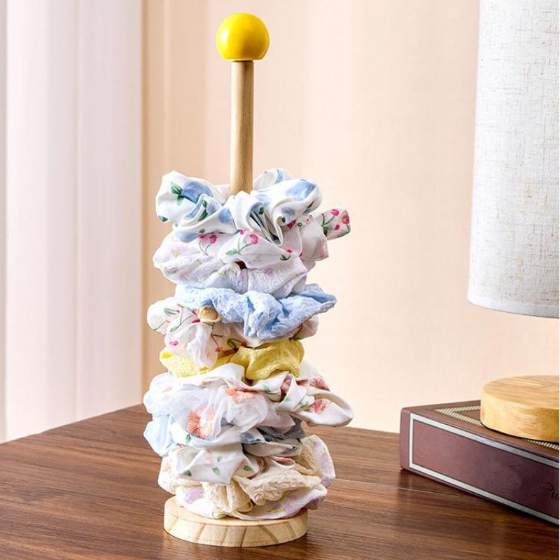 Organizzatore Scrunchies per Capelli in Legno Espositore per Elastici per Capelli Porta Braccialetti per Fasce per Capelli Scaffale Organizer per Accessori per Capelli