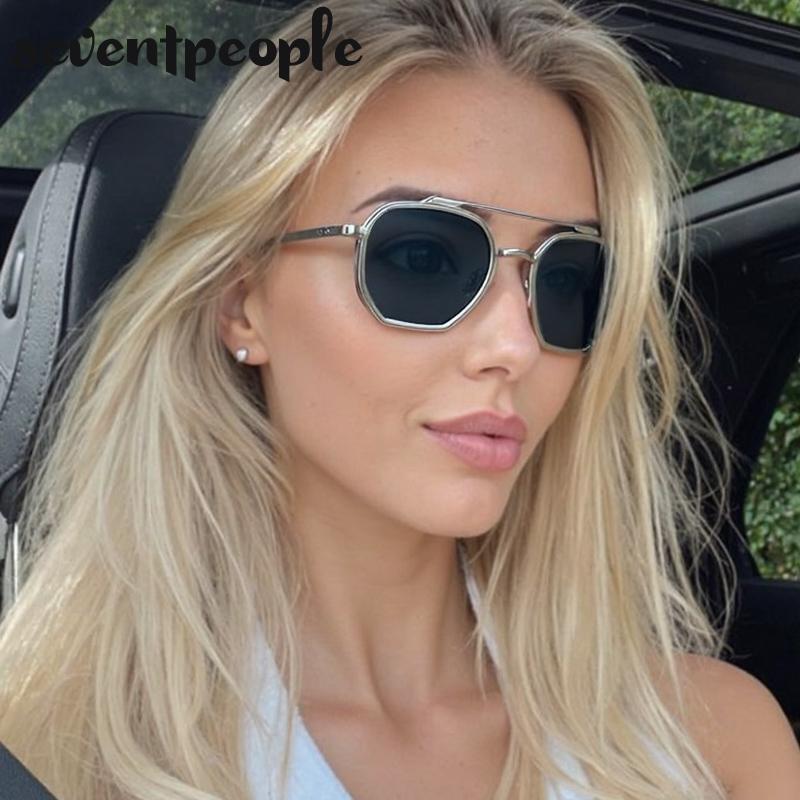 Vintage Steampunk Square Sunglasses Women Men Luxury Brand Classic Small Metal Frame Sun Glasses For Ladies Trendy Driving