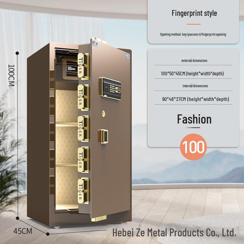 Tiger Brand All-Steel Fingerprint Safe for Home/Office - Anti-Theft Small Safe Deposit Box